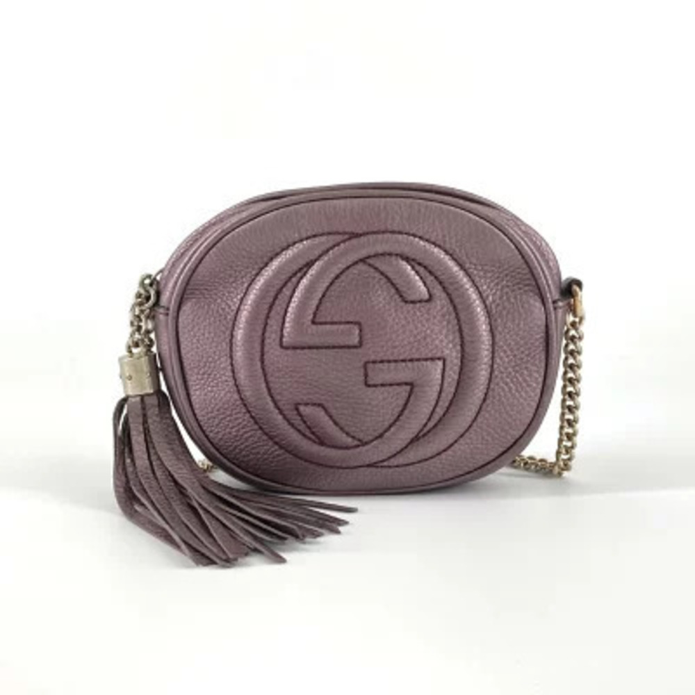 Gucci Soho Shoulder Bag Leather Pink
